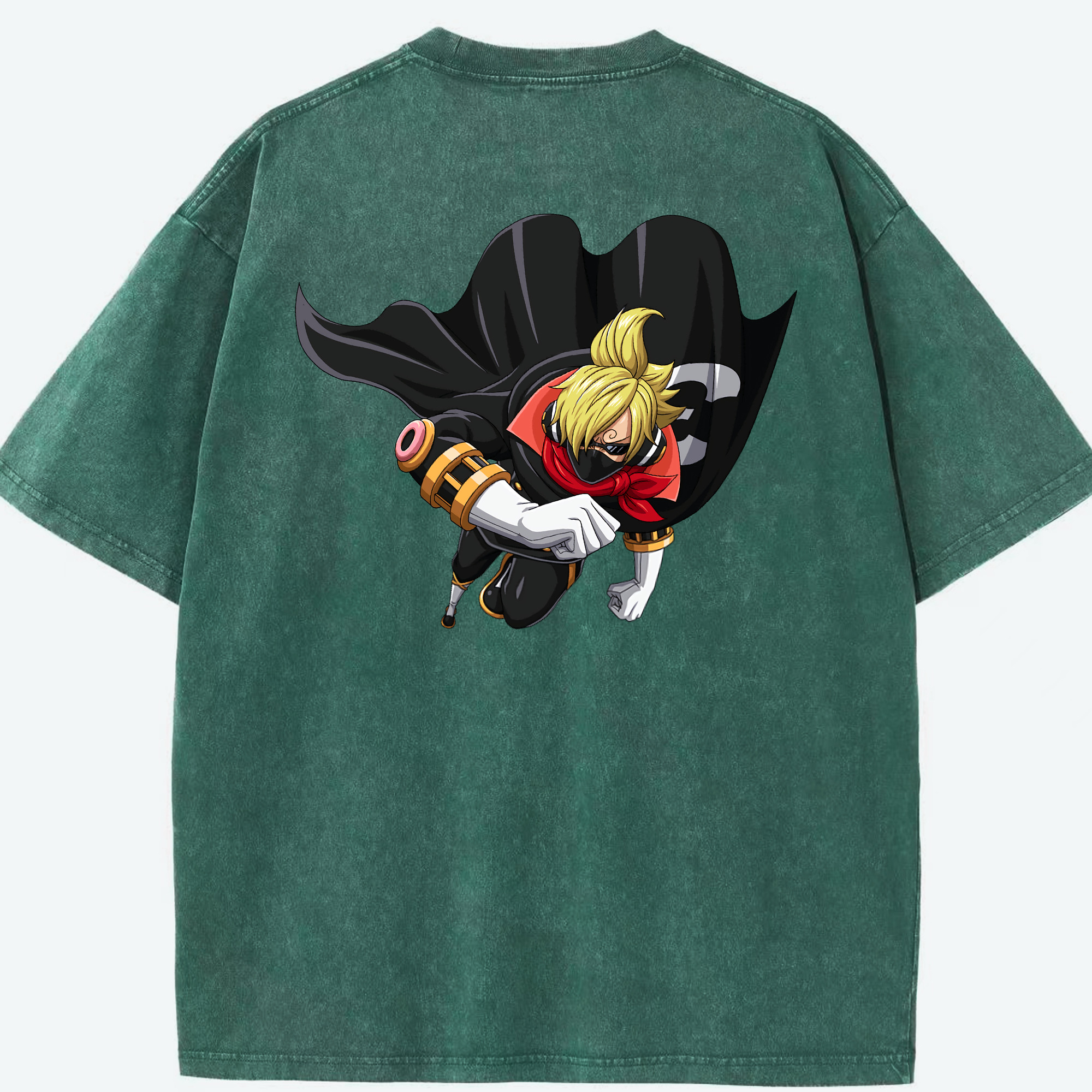 ワンピース サンジ ONE PIECE Sanji 綿100% ヴィンテージ風 半袖Tシャツ（背面プリント）
